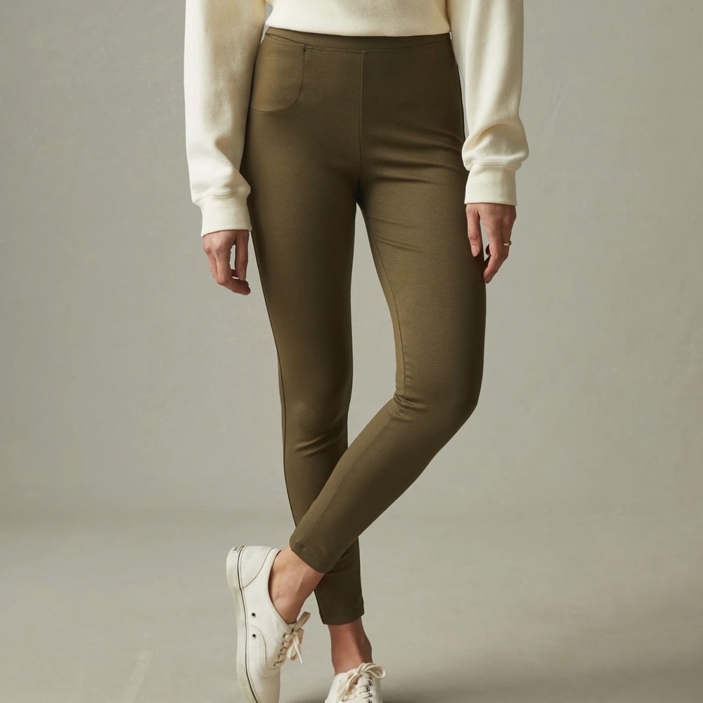 NWOT American Giant Women's High Rise Ponte Slim Pants Leggings Olive Green Sz 0